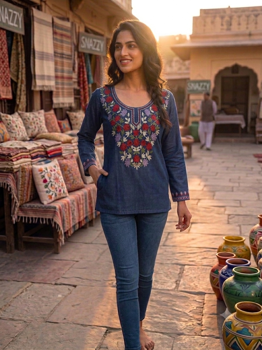 DENIM SHORT KURTI